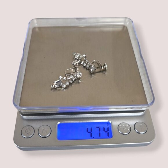 (2/$20) Vintage Jay Flex Sterling Rhinestone Earrings - Picture 6 of 6